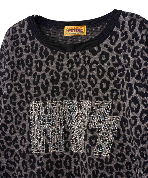 HYSTERIC GLAMOUR(ヒステリックグラマー)の「HG LEOPARD柄ジャカード プルオーバー(ニット/セーター・レディース・ブラック系その他/ブラウン系その他/ブルー系その他・FREE)」の6枚目の写真