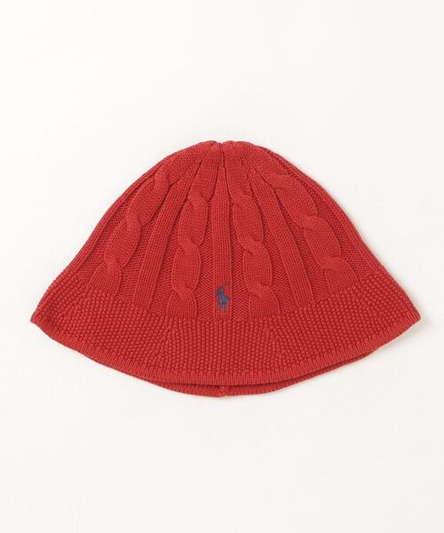 POLO RALPH LAUREN CHILDRENSWEAR(ポロ ラルフ ローレン チルドレンズウェア)の「ケーブルニット コットン バケット ハット(ハット・キッズ・レッド・S/M/L/XL)」の3枚目の写真