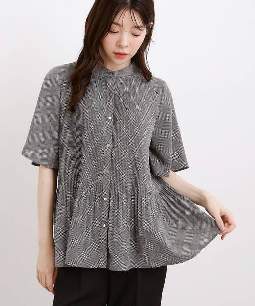 grove(グローブ)の「【体系カバー◎】大人フェミニン消しプリーツブラウス(シャツ/ブラウス・レディース・オフホワイト/ブラック/ブラック系1・01/02/03/04/05)」の3枚目の写真