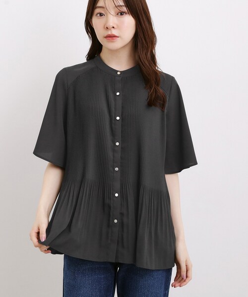 grove(グローブ)の「【体系カバー◎】大人フェミニン消しプリーツブラウス(シャツ/ブラウス・レディース・オフホワイト/ブラック/ブラック系1・01/02/03/04/05)」の19枚目の写真