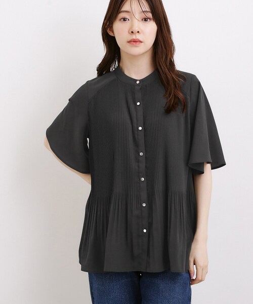 grove(グローブ)の「【体系カバー◎】大人フェミニン消しプリーツブラウス(シャツ/ブラウス・レディース・オフホワイト/ブラック/ブラック系1・01/02/03/04/05)」の20枚目の写真