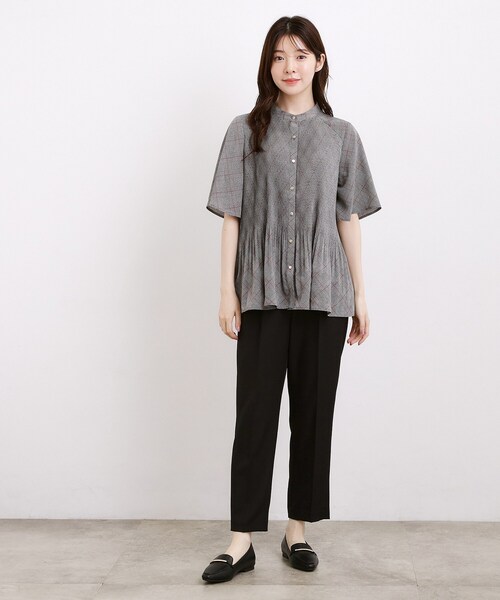 grove(グローブ)の「【体系カバー◎】大人フェミニン消しプリーツブラウス(シャツ/ブラウス・レディース・オフホワイト/ブラック/ブラック系1・01/02/03/04/05)」の7枚目の写真