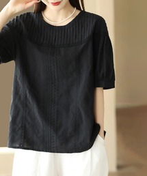 選べる2TYPE×ピンタックレース刺繍ブラウス