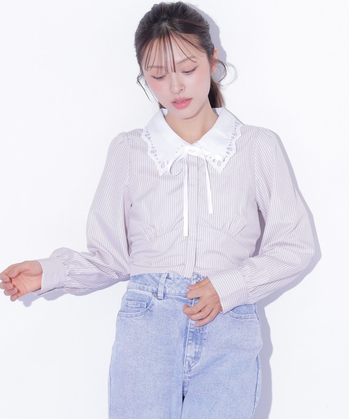 JILL by JILL STUART(ジルバイジルスチュアート)の「スカラップ襟ブラウス(シャツ/ブラウス・レディース・ベージュ系その他/ホワイト・FREE)」の19枚目の写真
