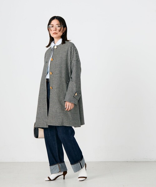 NOLLEY’S(ノーリーズ)の「【Traditional WeatherWear/トラディショナルウェザーウェア】MALTON N/C(ノーカラーコート・レディース・グレー系その他・34)」の4枚目の写真