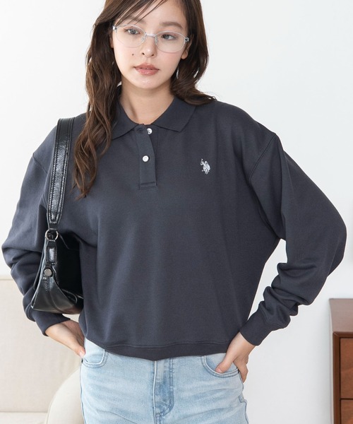 U.S. POLO ASSN.(ユーエスポロアッスン)の「∴WEGO/【26年秋冬新作】別注U.S.POLO ASSN.ポロスウェット(スウェット・レディース・ブラウン/チャコールグレー/アイボリー・FREE)」の17枚目の写真