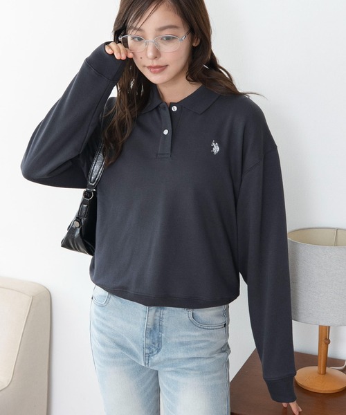 U.S. POLO ASSN.(ユーエスポロアッスン)の「∴WEGO/【26年秋冬新作】別注U.S.POLO ASSN.ポロスウェット(スウェット・レディース・ブラウン/チャコールグレー/アイボリー・FREE)」の19枚目の写真