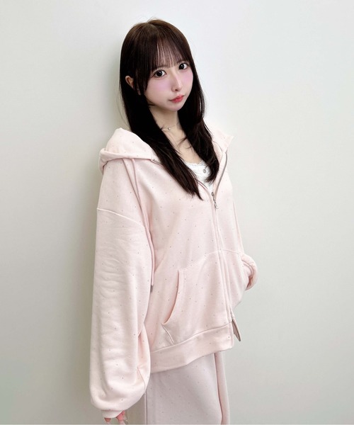 INGNI(イング)の「メタル飛ばしスウェットパーカー(パーカー・レディース・ブラック/ライトピンク/グレー・M)」の21枚目の写真