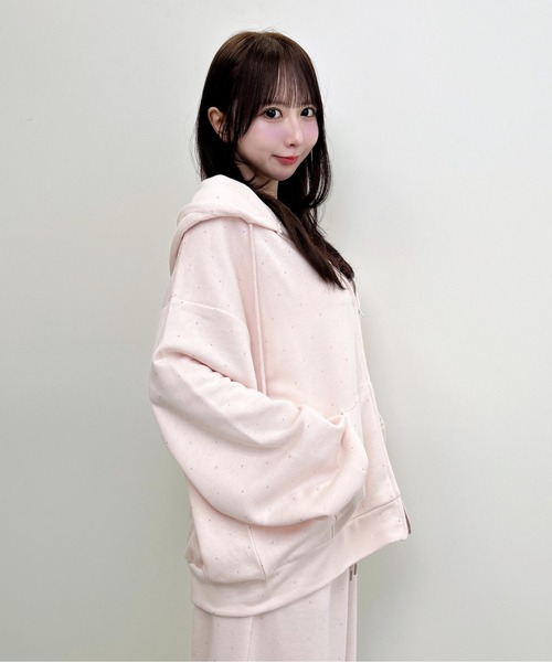 INGNI(イング)の「メタル飛ばしスウェットパーカー(パーカー・レディース・ブラック/ライトピンク/グレー・M)」の11枚目の写真