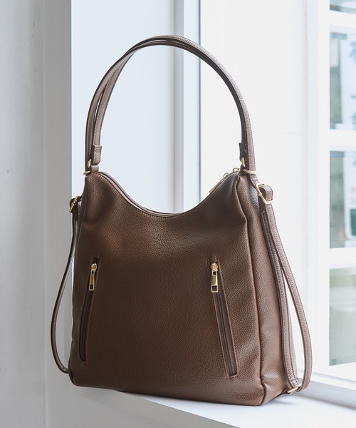 ROPE' PICNIC(ロペピクニック)の「3WAYダブルファスナーリュック&ショルダーバッグ/軽量・A4対応(ビジネスバッグ・レディース・ブラック/ダークブラウン/ホワイト系その他5・FREE)」の3枚目の写真