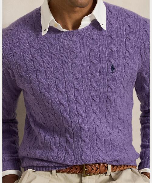 POLO RALPH LAUREN(ポロ ラルフ ローレン)の「ケーブルニット ウールカシミヤ セーター(ニット/セーター・メンズ・パープル・XS/XL/L/M/S)」の4枚目の写真