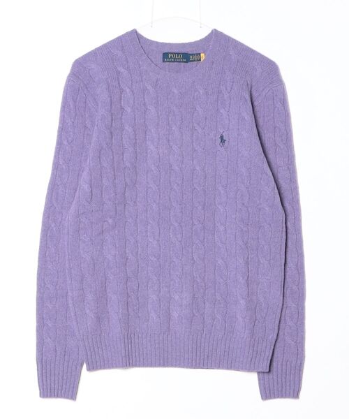 POLO RALPH LAUREN(ポロ ラルフ ローレン)の「ケーブルニット ウールカシミヤ セーター(ニット/セーター・メンズ・パープル・XS/XL/L/M/S)」の3枚目の写真