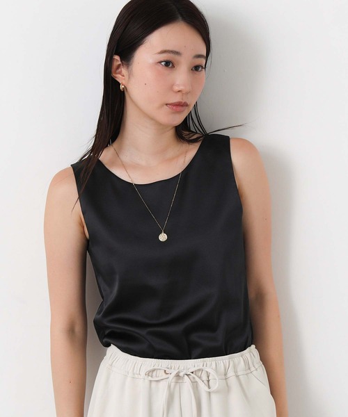 Gready Brilliant（グレディブリリアン）の「サテンドッキングタンク（キャミソール・レディース・ライトベージュ/オフホワイト/ブラック・38）」の16枚目の写真