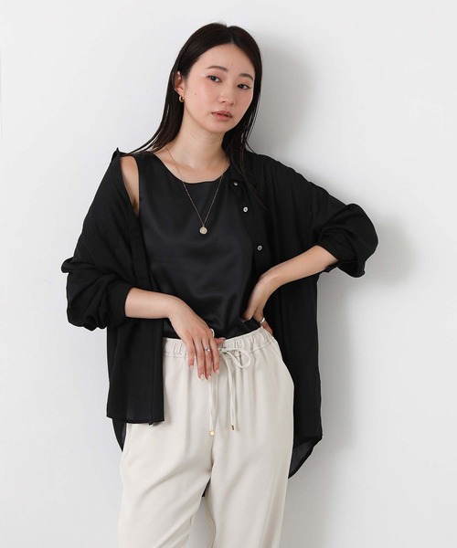 Gready Brilliant（グレディブリリアン）の「サテンドッキングタンク（キャミソール・レディース・ライトベージュ/オフホワイト/ブラック・38）」の21枚目の写真