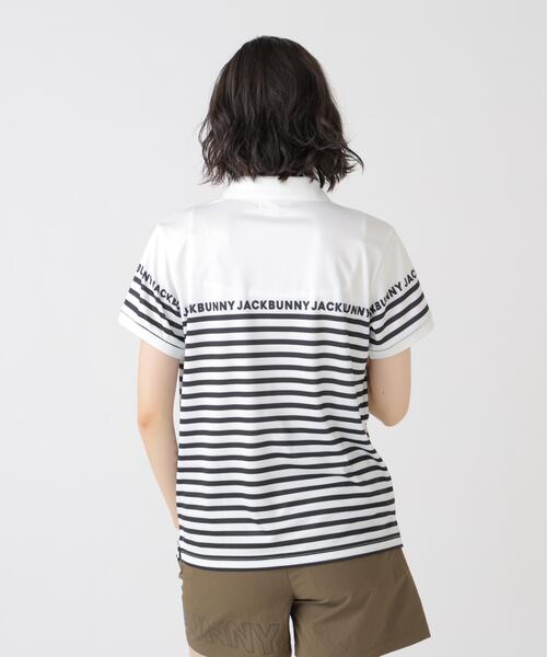 Jack Bunny!!（ジャックバニー）の「PEメッシュパネルボーダー半袖ポロシャツ（ポロシャツ・レディース・ホワイト系その他/ダークインディゴブルー/ネイビー/ホワイト・SMALL/MEDIUM/LARGE）」の8枚目の写真