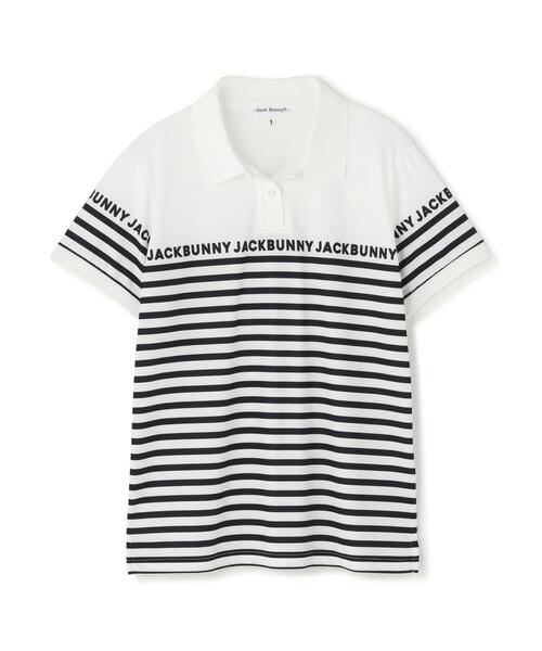 Jack Bunny!!（ジャックバニー）の「PEメッシュパネルボーダー半袖ポロシャツ（ポロシャツ・レディース・ホワイト系その他/ダークインディゴブルー/ネイビー/ホワイト・SMALL/MEDIUM/LARGE）」の12枚目の写真