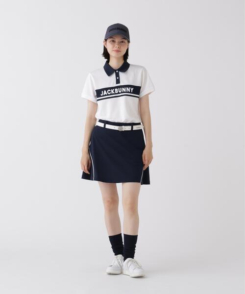 Jack Bunny!!（ジャックバニー）の「PEメッシュパネルボーダー半袖ポロシャツ（ポロシャツ・レディース・ホワイト系その他/ダークインディゴブルー/ネイビー/ホワイト・SMALL/MEDIUM/LARGE）」の16枚目の写真