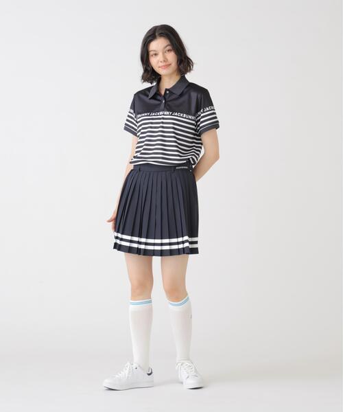 Jack Bunny!!（ジャックバニー）の「PEメッシュパネルボーダー半袖ポロシャツ（ポロシャツ・レディース・ホワイト系その他/ダークインディゴブルー/ネイビー/ホワイト・SMALL/MEDIUM/LARGE）」の21枚目の写真