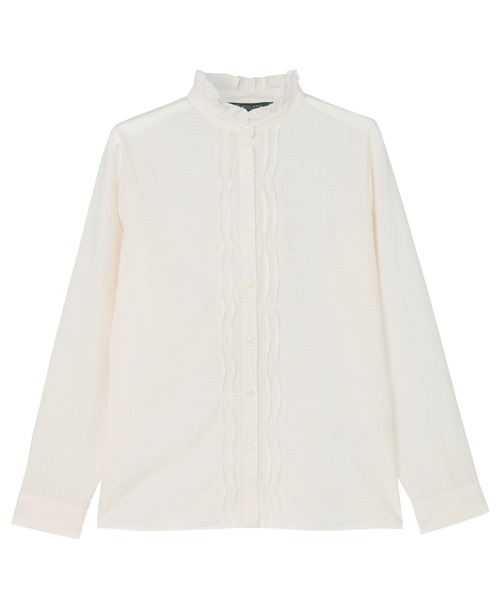 TOKYO SHIRTS(トウキョウシャツ)の「【吸水速乾】【COFREX】 ひねり ピンタック ブラウス 長袖 レディースデザインシャツ(シャツ/ブラウス・レディース・ベージュ・S/M)」の1枚目の写真