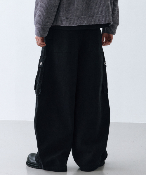LXT（エルエックスティー）の「ウォッシュドコットンカーブドバレルカーゴパンツ[ブラック]（その他パンツ・レディース・その他・SMALL/MEDIUM/LARGE）」の3枚目の写真