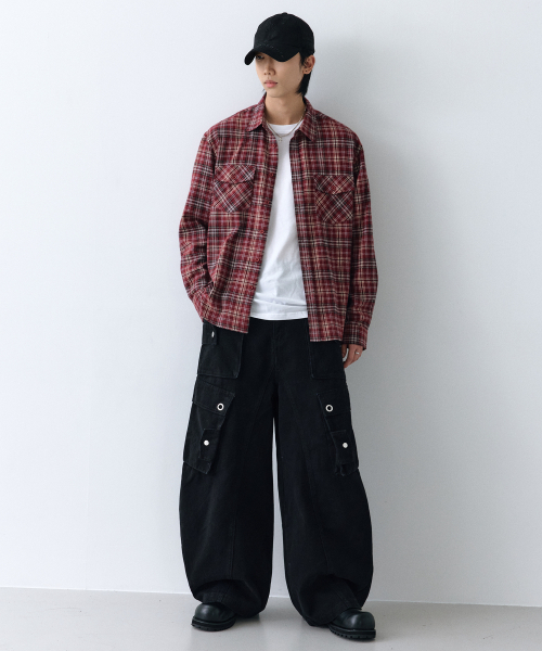 LXT（エルエックスティー）の「ウォッシュドコットンカーブドバレルカーゴパンツ[ブラック]（その他パンツ・レディース・その他・SMALL/MEDIUM/LARGE）」の4枚目の写真