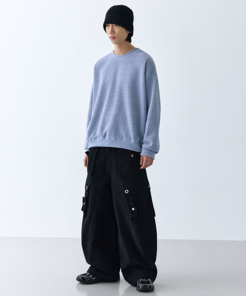 LXT（エルエックスティー）の「ウォッシュドコットンカーブドバレルカーゴパンツ[ブラック]（その他パンツ・レディース・その他・SMALL/MEDIUM/LARGE）」の6枚目の写真