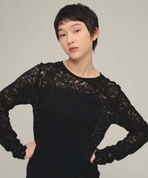 【eL】Lace Mesh Pullover/1068002