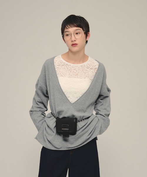 eL(エル)の「【eL】Lace Mesh Pullover/1068002(シャツ/ブラウス・レディース・オフホワイト/ブラック・FREE)」の20枚目の写真