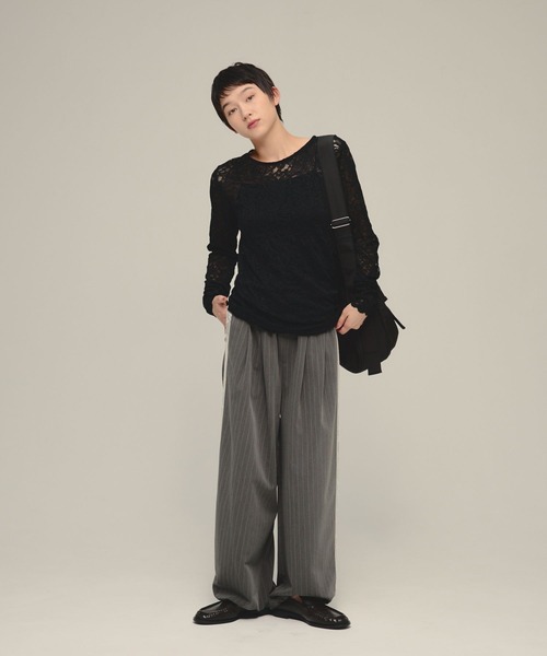 eL(エル)の「【eL】Lace Mesh Pullover/1068002(シャツ/ブラウス・レディース・オフホワイト/ブラック・FREE)」の21枚目の写真