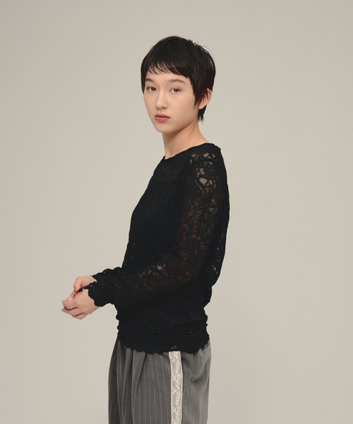 eL(エル)の「【eL】Lace Mesh Pullover/1068002(シャツ/ブラウス・レディース・オフホワイト/ブラック・FREE)」の13枚目の写真