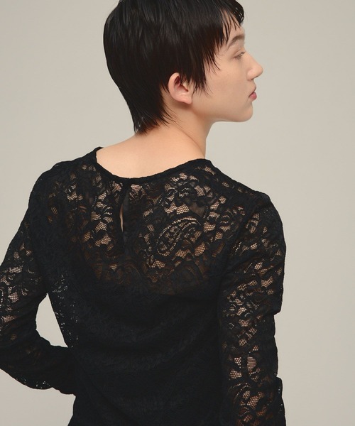 eL(エル)の「【eL】Lace Mesh Pullover/1068002(シャツ/ブラウス・レディース・オフホワイト/ブラック・FREE)」の14枚目の写真