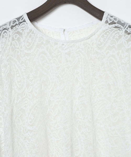 eL(エル)の「【eL】Lace Mesh Pullover/1068002(シャツ/ブラウス・レディース・オフホワイト/ブラック・FREE)」の5枚目の写真