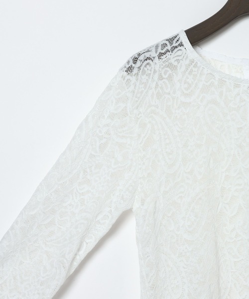 eL(エル)の「【eL】Lace Mesh Pullover/1068002(シャツ/ブラウス・レディース・オフホワイト/ブラック・FREE)」の6枚目の写真