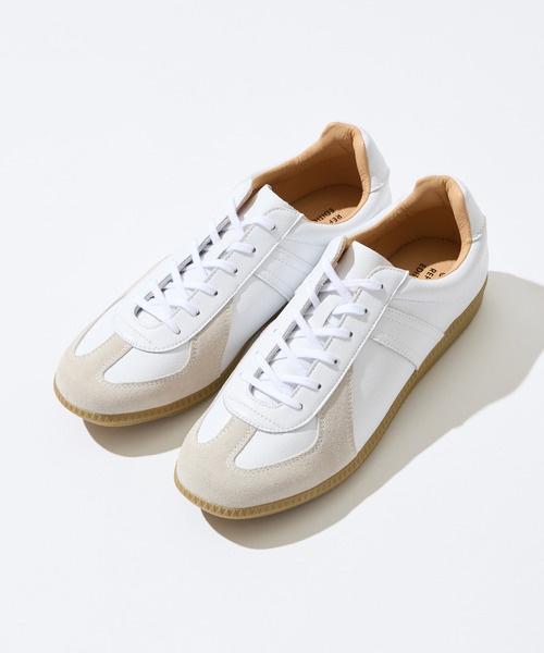 MEN'S MELROSE(メンズメルローズ)の「GERMAN TRAINER / ジャーマントレーナー | レザースニーカー(スニーカー・メンズ・ブラック/ホワイト/シルバー・37/40/36/41/42)」の1枚目の写真