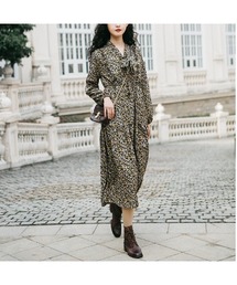 ロング花柄シフォン 花柄 ロング」に該当するレディースのワンピース