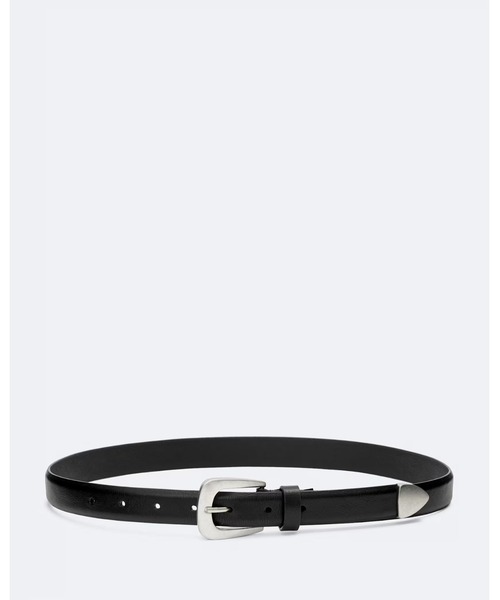 ROMY METAL-TIPPED LEATHER BELT | ROMY メタルチップ レザー ベルト