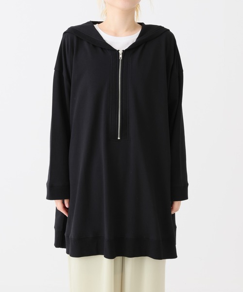 HEART MARKET(ハートマーケット)の「ミニ裏毛セーラーカラーチュニック(チュニック・レディース・ブラック/グレー/ダークパープル/オートミール・FREE)」の6枚目の写真
