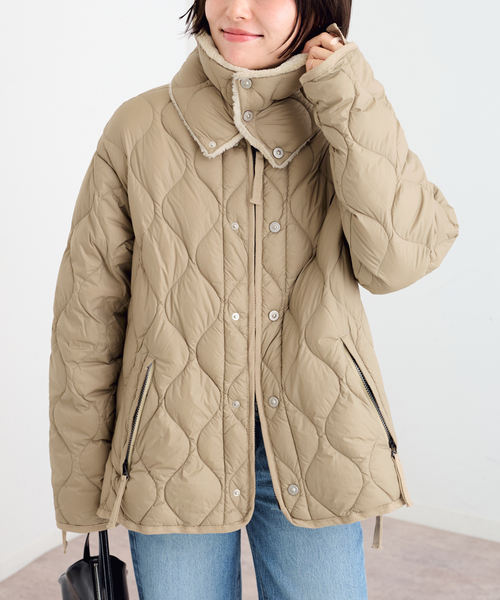 TAION(タイオン)の「TAION / タイオン MILITARY M65 LINER SHORT DOWN JKT(ダウンジャケット/コート・レディース・ブラック/ベージュ/サファリグリーン/その他・MEDIUM)」の2枚目の写真