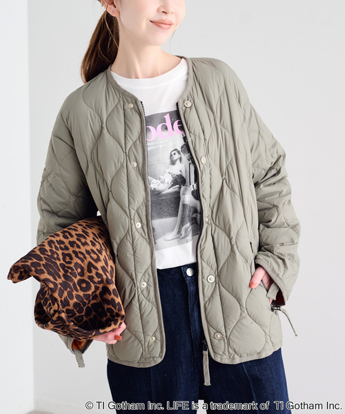 TAION(タイオン)の「TAION / タイオン MILITARY M65 LINER SHORT DOWN JKT(ダウンジャケット/コート・レディース・ブラック/ベージュ/サファリグリーン/その他・MEDIUM)」の3枚目の写真