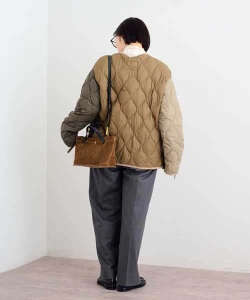 TAION(タイオン)の「TAION / タイオン MILITARY M65 LINER SHORT DOWN JKT(ダウンジャケット/コート・レディース・ブラック/ベージュ/サファリグリーン/その他・MEDIUM)」の5枚目の写真
