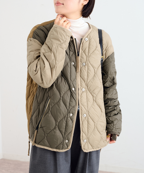 TAION(タイオン)の「TAION / タイオン MILITARY M65 LINER SHORT DOWN JKT(ダウンジャケット/コート・レディース・ブラック/ベージュ/サファリグリーン/その他・MEDIUM)」の6枚目の写真