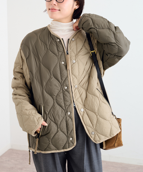 TAION(タイオン)の「TAION / タイオン MILITARY M65 LINER SHORT DOWN JKT(ダウンジャケット/コート・レディース・ブラック/ベージュ/サファリグリーン/その他・MEDIUM)」の9枚目の写真