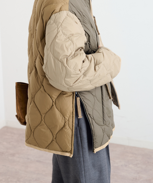 TAION(タイオン)の「TAION / タイオン MILITARY M65 LINER SHORT DOWN JKT(ダウンジャケット/コート・レディース・ブラック/ベージュ/サファリグリーン/その他・MEDIUM)」の10枚目の写真
