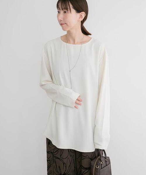 ITEMS URBANRESEARCH(アイテムズ アーバンリサーチ)の「ノーカラーブラウス(シャツ/ブラウス・レディース・ブラック/ホワイト系その他・FREE)」の5枚目の写真