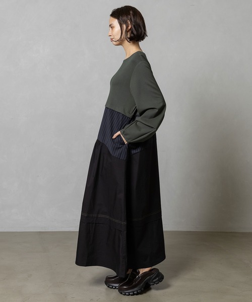 MARECHAL TERRE(マルシャルテル)の「ドッキングデザインワンピース(ワンピース・レディース・ネイビー/カーキ/アイボリー/ブラック・MEDIUM)」の10枚目の写真