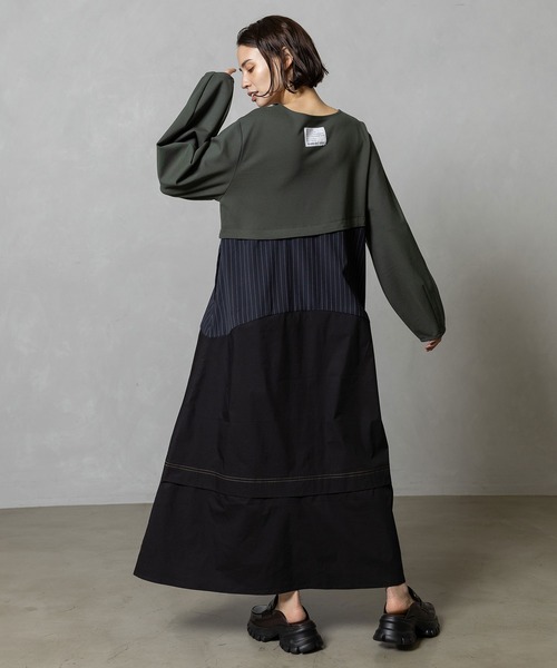 MARECHAL TERRE(マルシャルテル)の「ドッキングデザインワンピース(ワンピース・レディース・ネイビー/カーキ/アイボリー/ブラック・MEDIUM)」の11枚目の写真