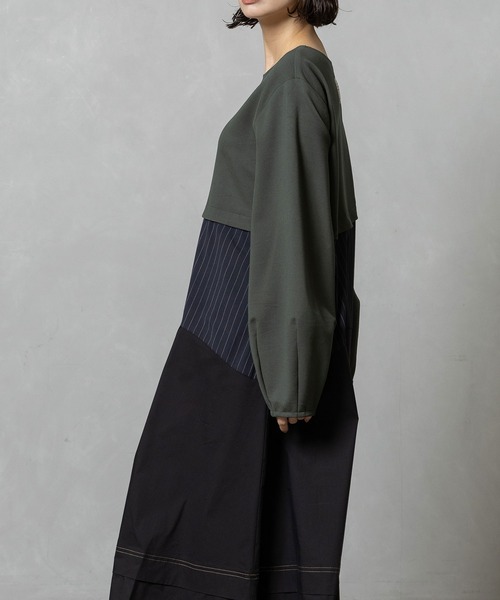 MARECHAL TERRE(マルシャルテル)の「ドッキングデザインワンピース(ワンピース・レディース・ネイビー/カーキ/アイボリー/ブラック・MEDIUM)」の13枚目の写真