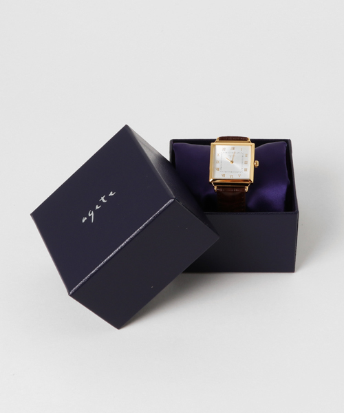 agete　スクエアフェイス革ベルトウォッチ スクエアフェイス革ベルトウォッチ｜時計｜アガット 公式