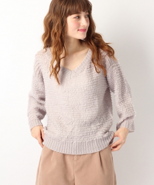 Heather（ヘザー）の「ループヤーンニットプルオーバー　　742289（ニット/セーター・レディース・ミント/ピンク系その他/パープル系その他・ONE SIZE）」の3枚目の写真