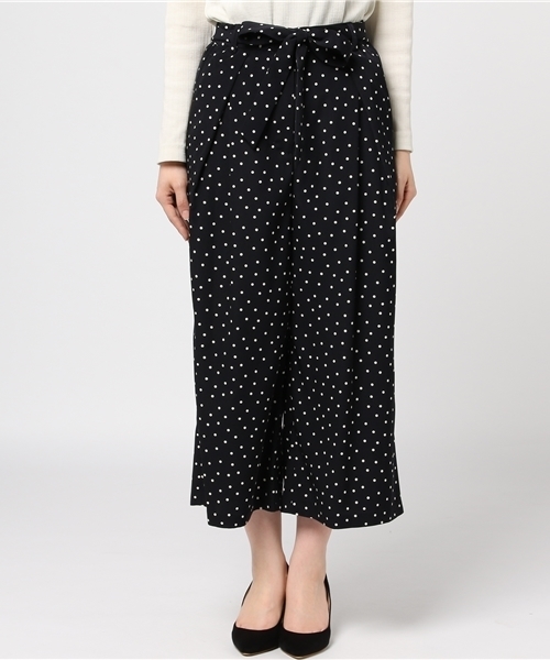 ANGLOBAL SHOP（アングローバルショップ）の「FORDMILLS / ドットデシンガウチョ（その他パンツ・レディース・ブラック/ホワイト×ネイビー・38/36）」の3枚目の写真